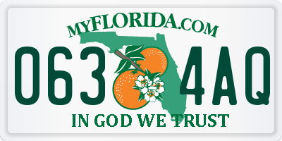 FL license plate 0634AQ
