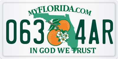 FL license plate 0634AR