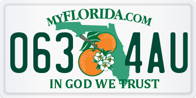 FL license plate 0634AU