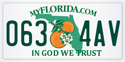 FL license plate 0634AV