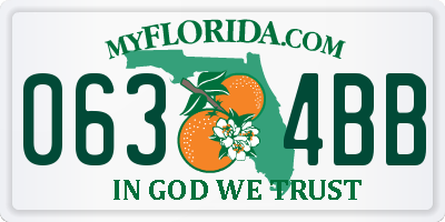 FL license plate 0634BB