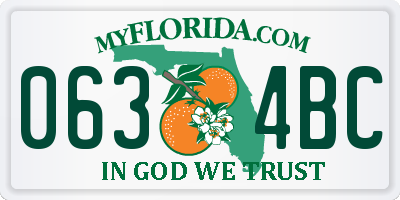 FL license plate 0634BC