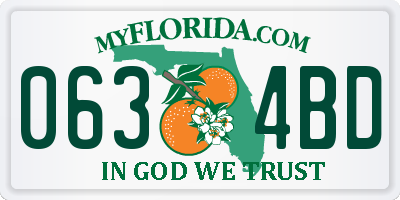 FL license plate 0634BD