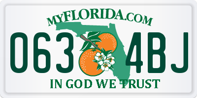 FL license plate 0634BJ