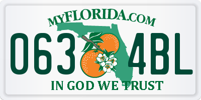 FL license plate 0634BL
