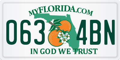 FL license plate 0634BN
