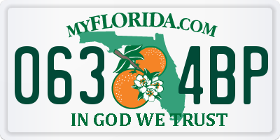 FL license plate 0634BP