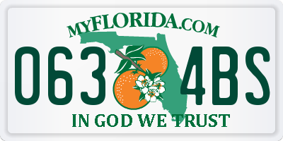 FL license plate 0634BS