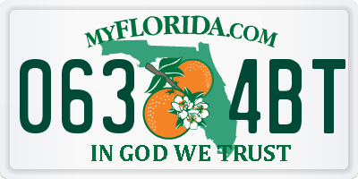 FL license plate 0634BT