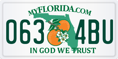 FL license plate 0634BU