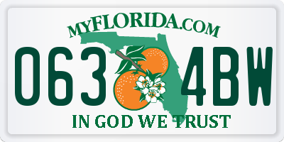 FL license plate 0634BW