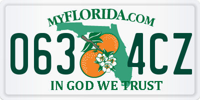 FL license plate 0634CZ