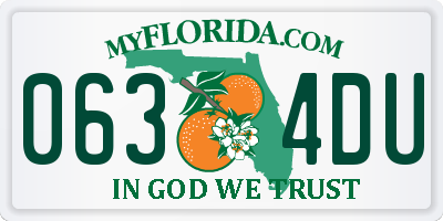 FL license plate 0634DU