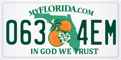 FL license plate 0634EM