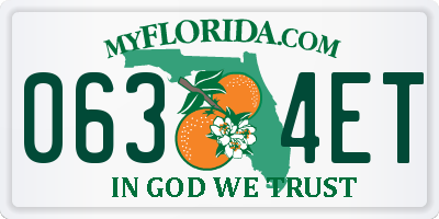 FL license plate 0634ET