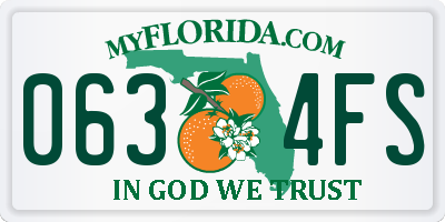 FL license plate 0634FS