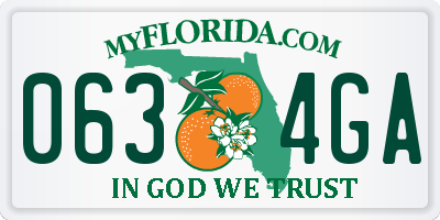 FL license plate 0634GA