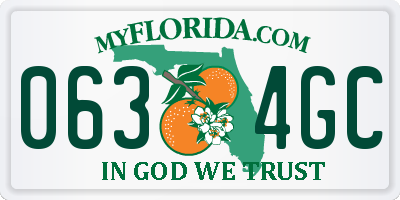 FL license plate 0634GC