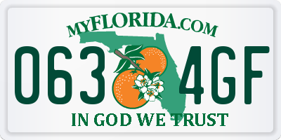 FL license plate 0634GF