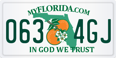 FL license plate 0634GJ