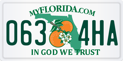 FL license plate 0634HA
