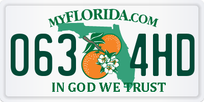 FL license plate 0634HD