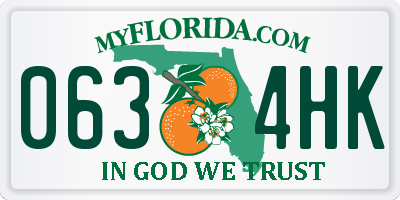 FL license plate 0634HK
