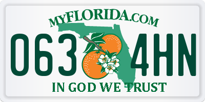 FL license plate 0634HN