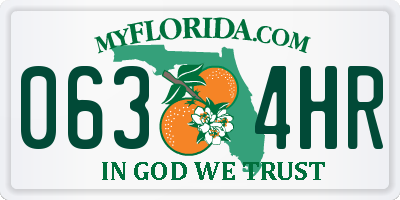 FL license plate 0634HR