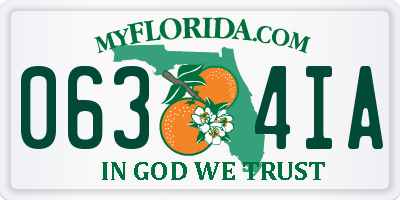 FL license plate 0634IA