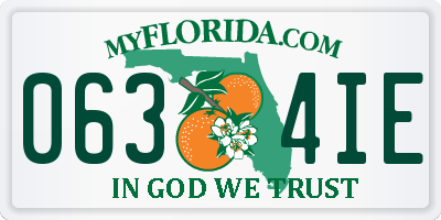 FL license plate 0634IE