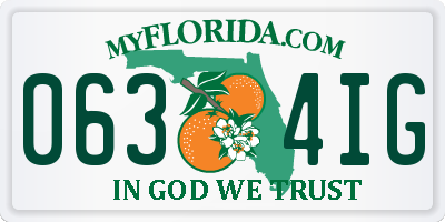 FL license plate 0634IG