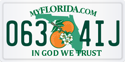 FL license plate 0634IJ