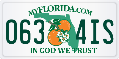 FL license plate 0634IS