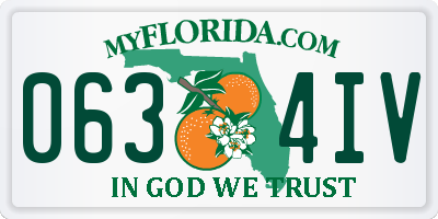 FL license plate 0634IV