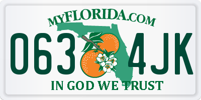 FL license plate 0634JK