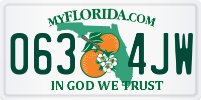 FL license plate 0634JW