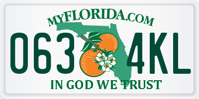 FL license plate 0634KL