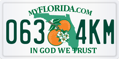 FL license plate 0634KM
