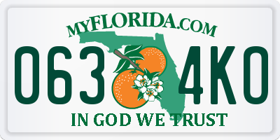 FL license plate 0634KO