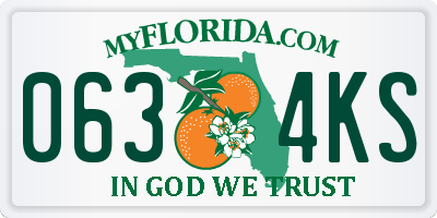 FL license plate 0634KS