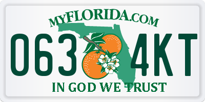 FL license plate 0634KT