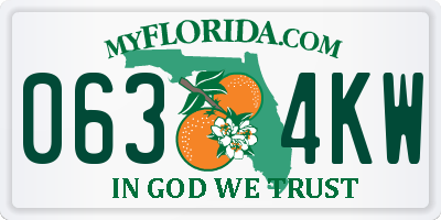 FL license plate 0634KW