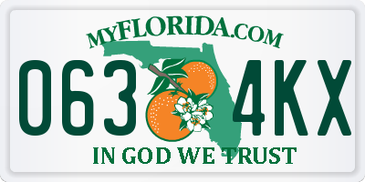 FL license plate 0634KX
