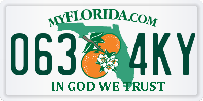 FL license plate 0634KY