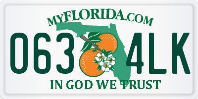 FL license plate 0634LK