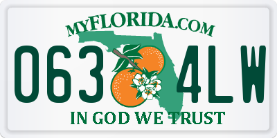 FL license plate 0634LW