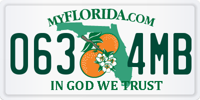 FL license plate 0634MB