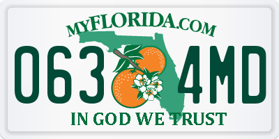 FL license plate 0634MD