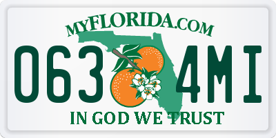 FL license plate 0634MI